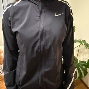 Nike Women's Black Bomber Jacket with White Accents